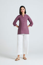 Janvika Linen Short Kurta