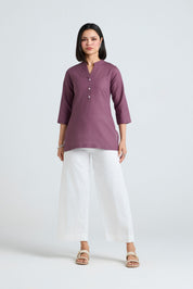 Janvika Linen Short Kurta