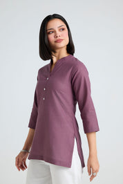 Janvika Linen Short Kurta