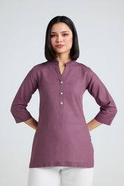 Janvika Linen Short Kurta