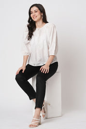 Narrow Cotton Pants - Black