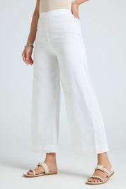 Wide Cotton Pants - White