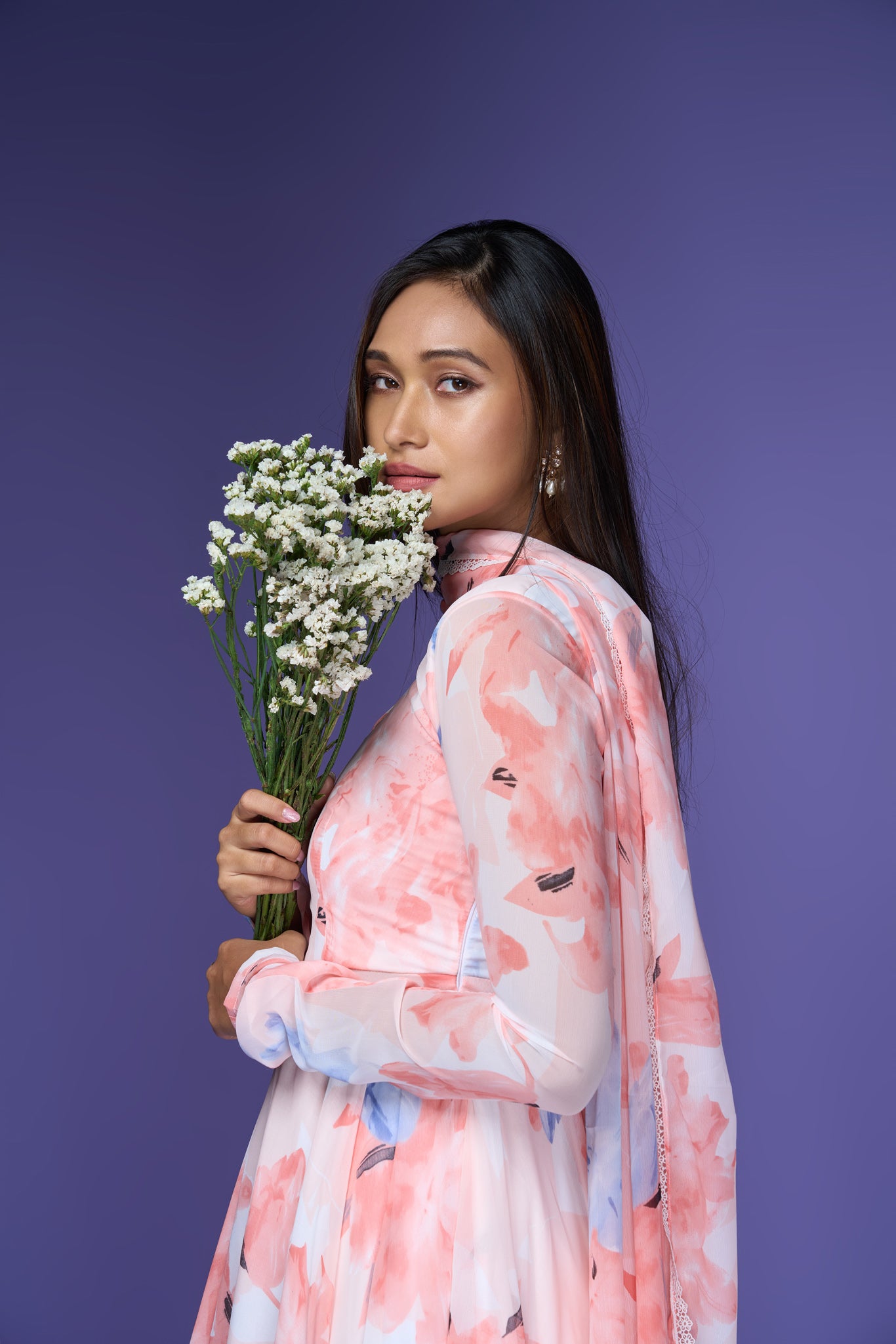 Amina Georgette Anarkali Set - House of Ayuda