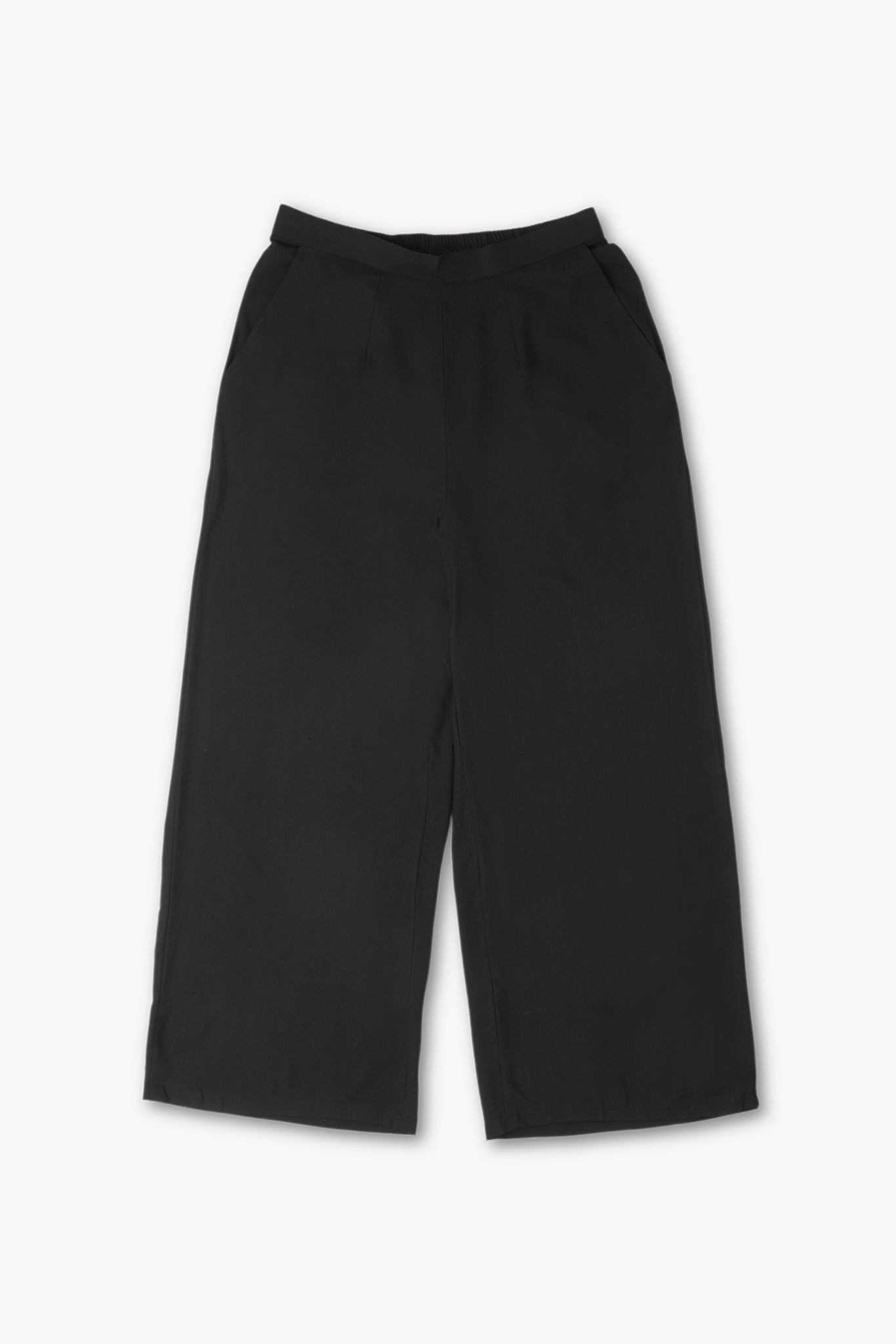 Wide Rayon Cotton Palazzo - Black