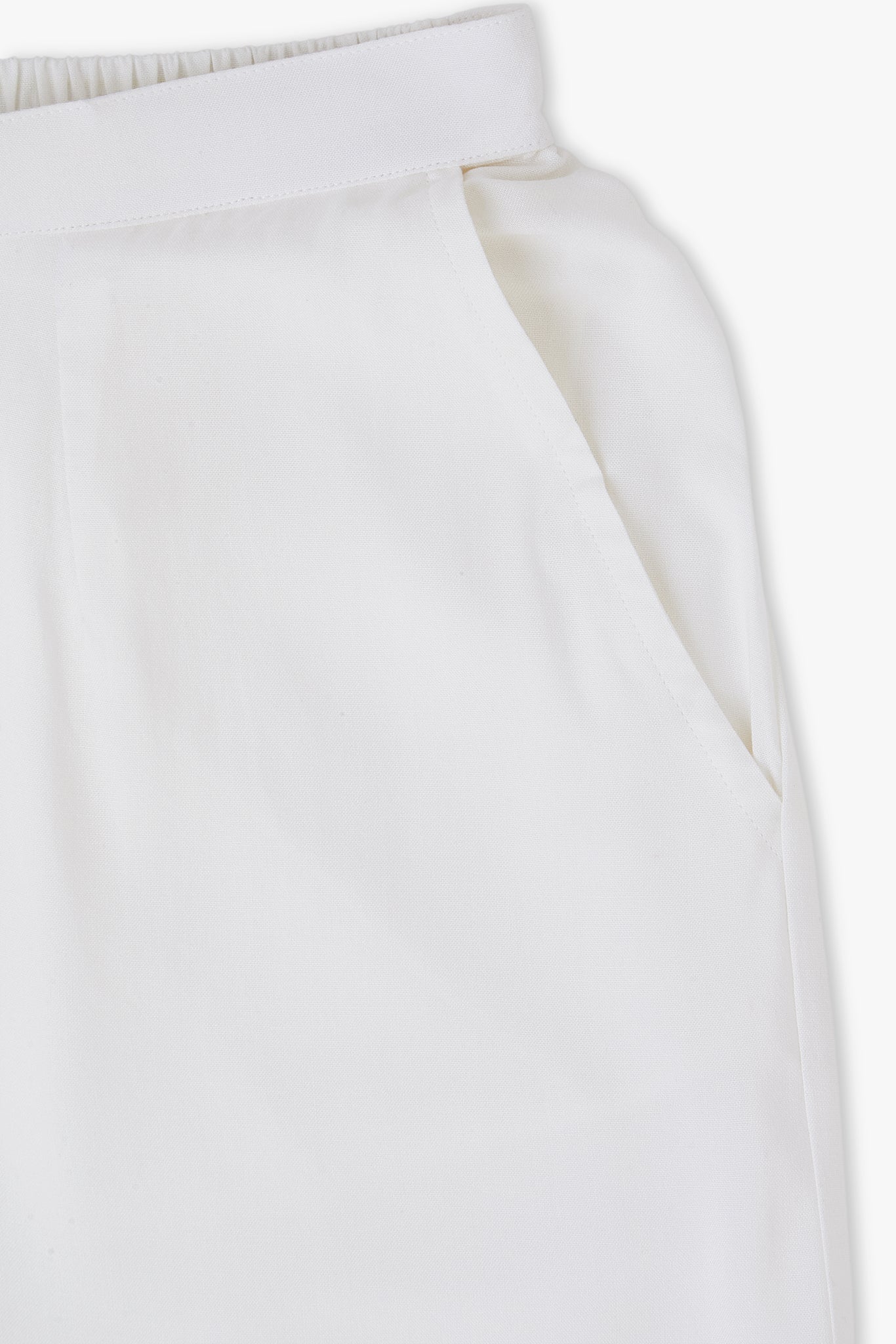 Wide Rayon Cotton Palazzo - White