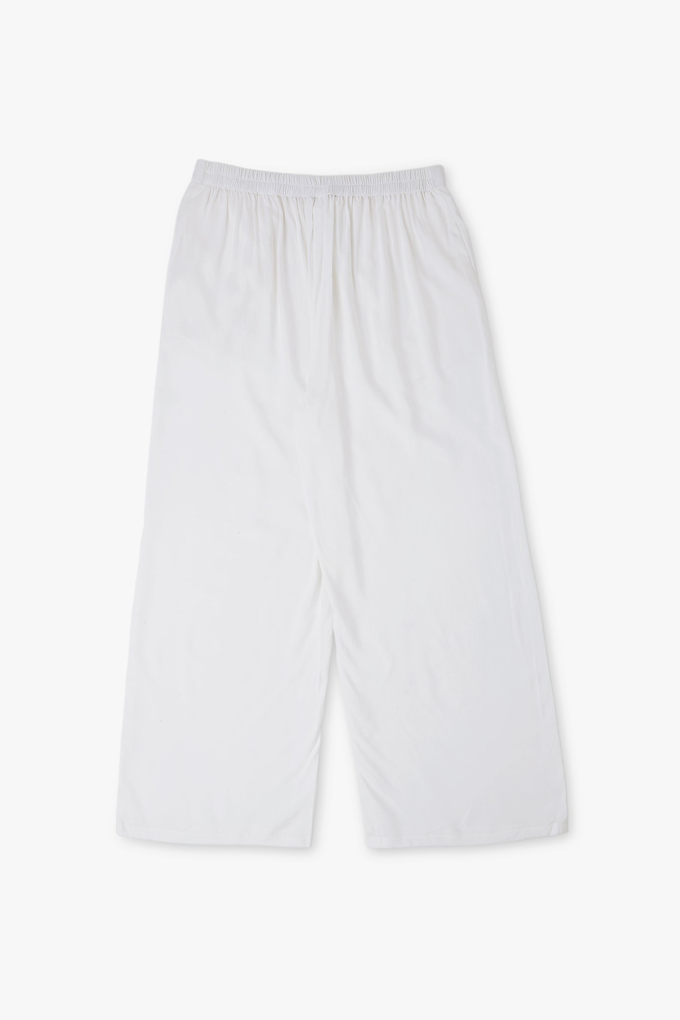 Wide Rayon Cotton Palazzo - White