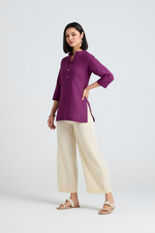 Bhuvika Linen Short Kurta