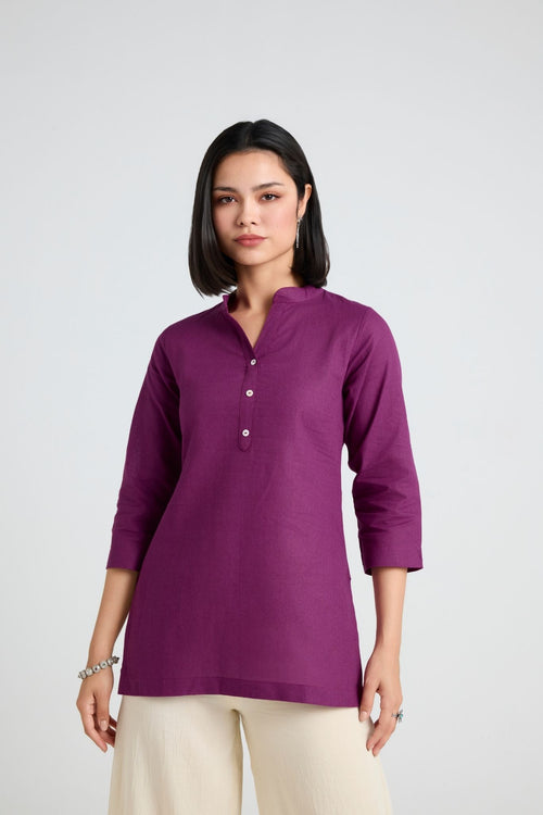 Bhuvika Linen Short Kurta