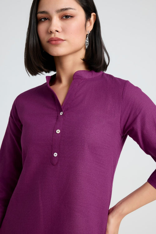 Bhuvika Linen Short Kurta