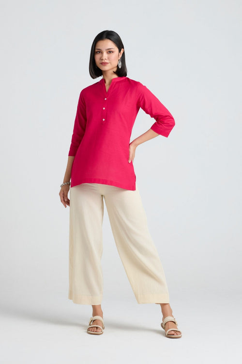 Dhriti Linen Short Kurta