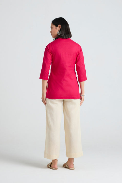 Dhriti Linen Short Kurta