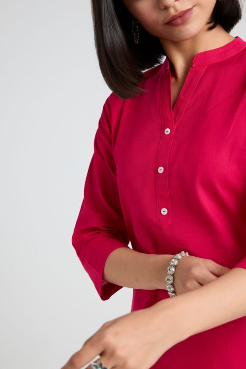 Dhriti Linen Short Kurta