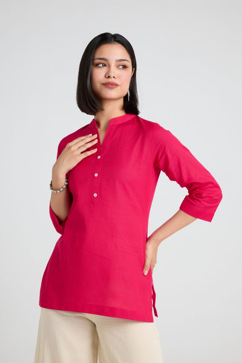 Dhriti Linen Short Kurta