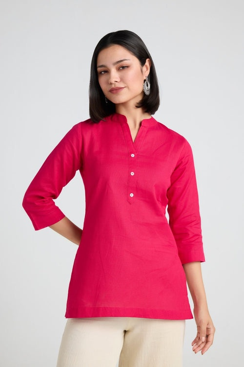 Dhriti Linen Short Kurta