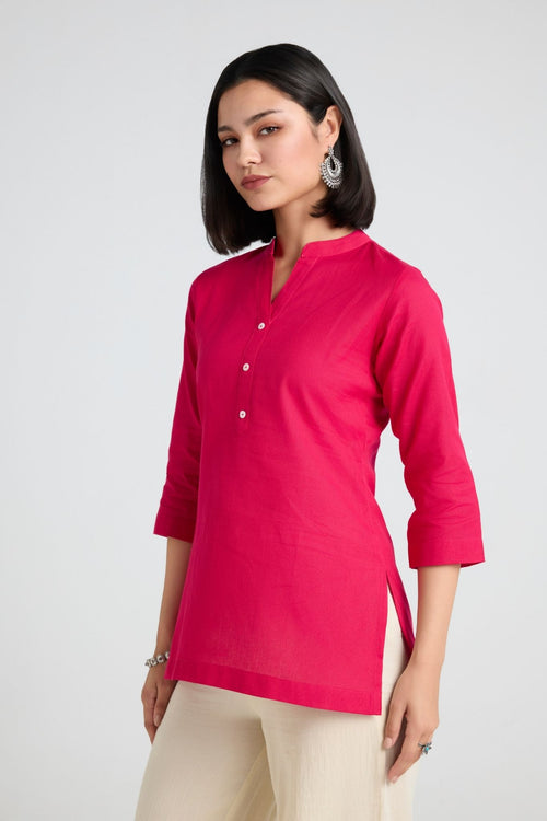 Dhriti Linen Short Kurta