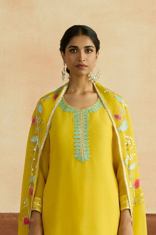 Purnima Embroidered Kurta Set (Unstitched)