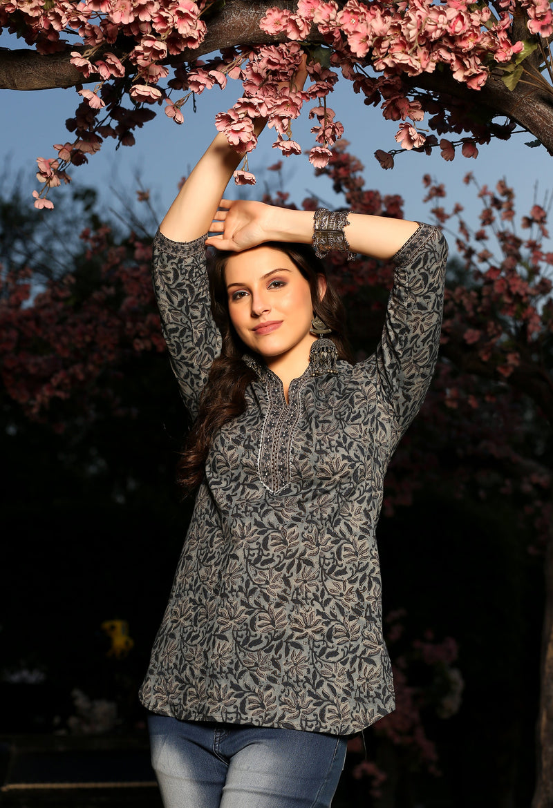 Jaipuri Earthy Block Kurta