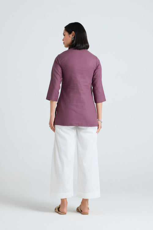 Janvika Linen Short Kurta