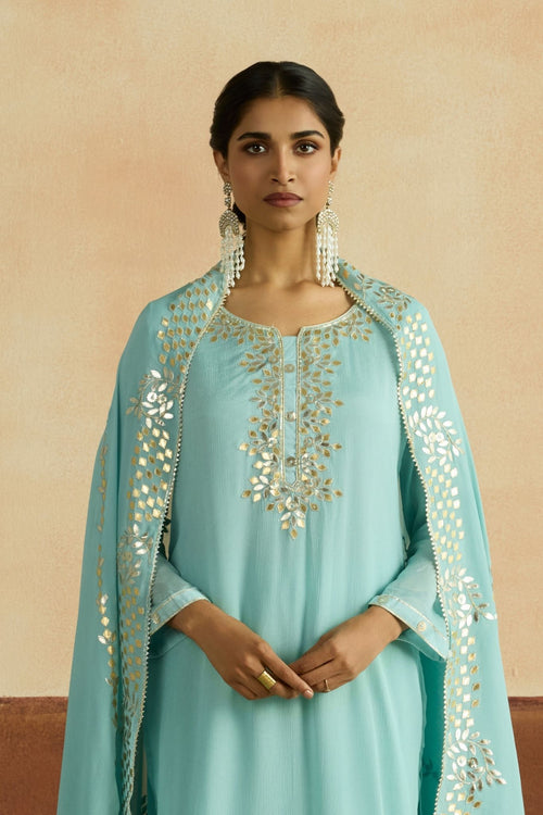 Meera Embroidered Kurta Set (Unstitched)