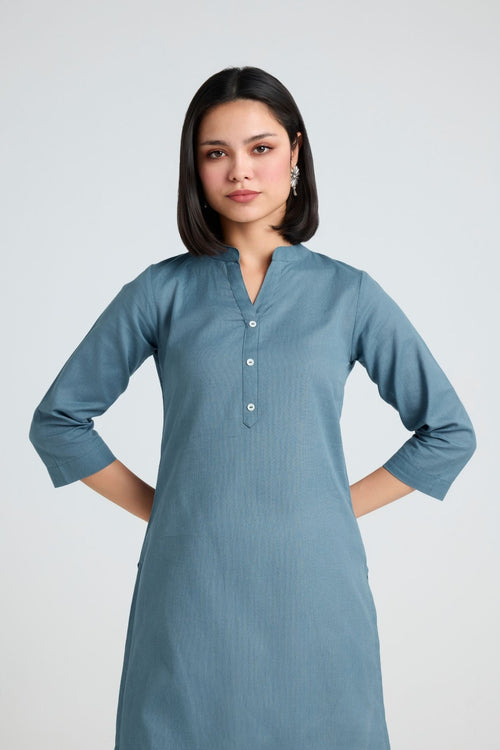 Manini Linen Long Kurta