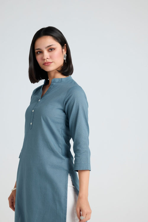 Manini Linen Long Kurta