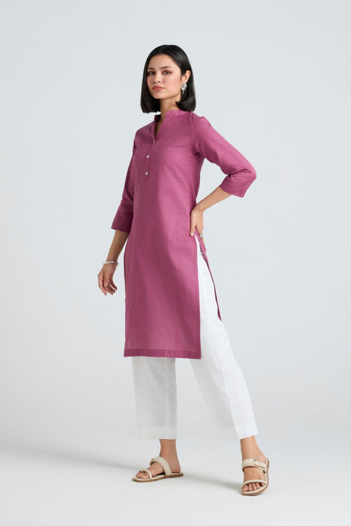 Nirvi Linen Long Kurta