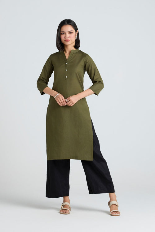 Kashni Linen Long Kurta