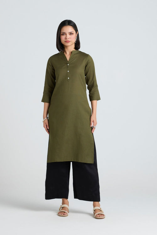 Kashni Linen Long Kurta