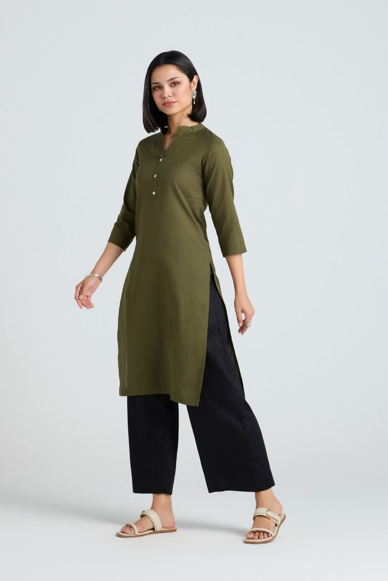 Kashni Linen Long Kurta