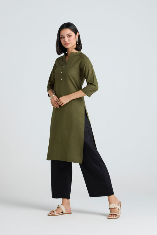 Kashni Linen Long Kurta