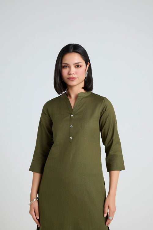 Kashni Linen Long Kurta