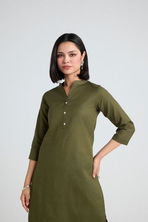 Kashni Linen Long Kurta