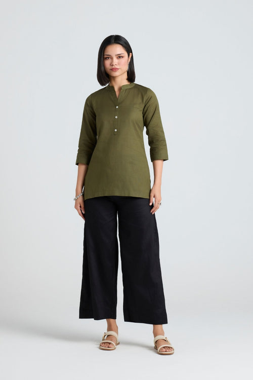 Prashi Linen Short Kurta