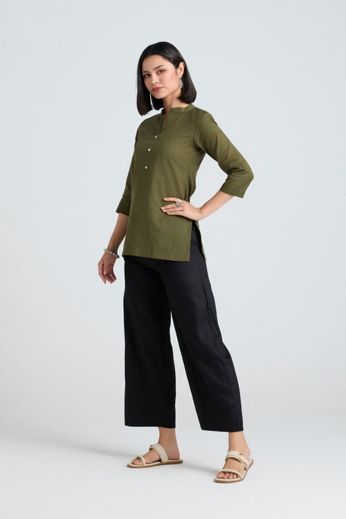 Prashi Linen Short Kurta