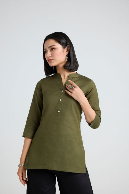 Prashi Linen Short Kurta