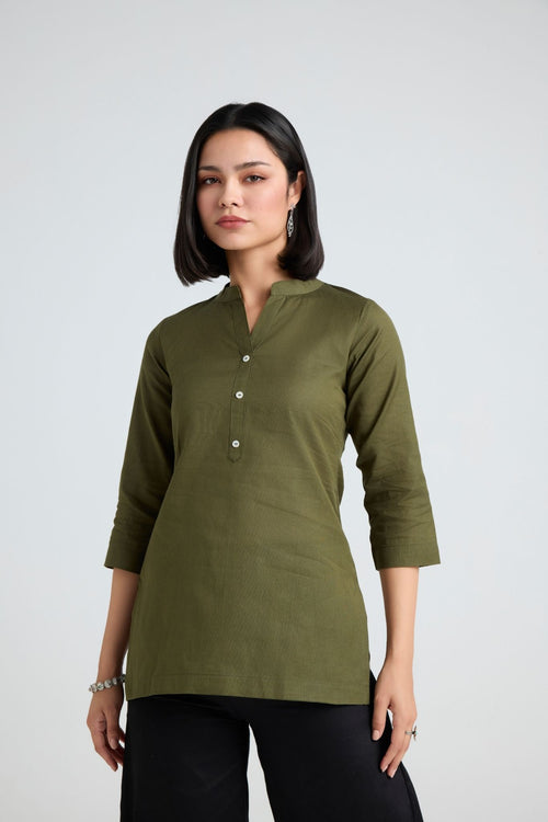 Prashi Linen Short Kurta