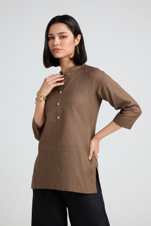 Ruhani Linen Short Kurta