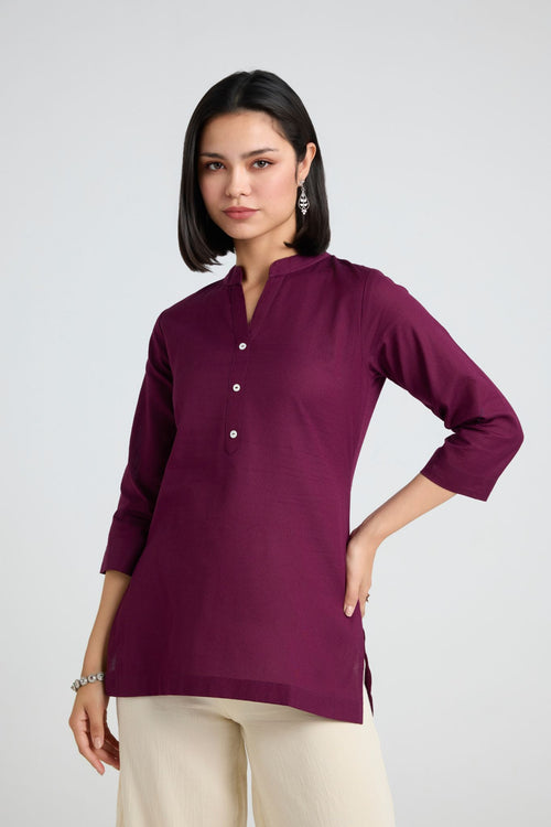 Hansini Linen Short Kurta