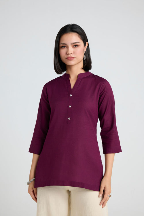 Hansini Linen Short Kurta