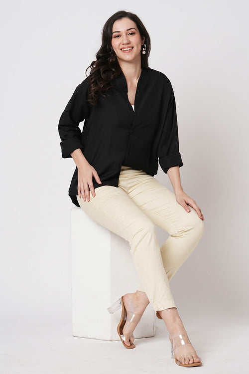 Narrow Cotton Pants - Beige