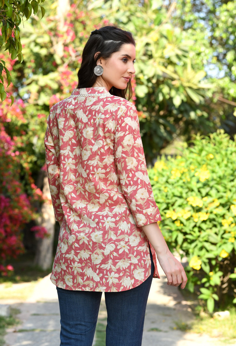 Preety Peach Summer Cotton Kurta