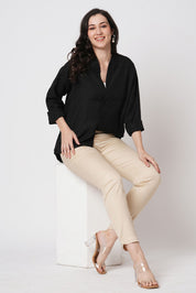 Narrow Cotton Pants - Beige
