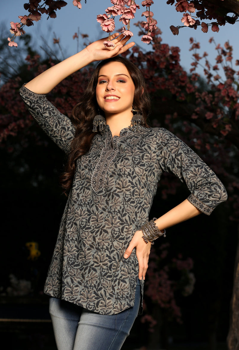 Jaipuri Earthy Block Kurta