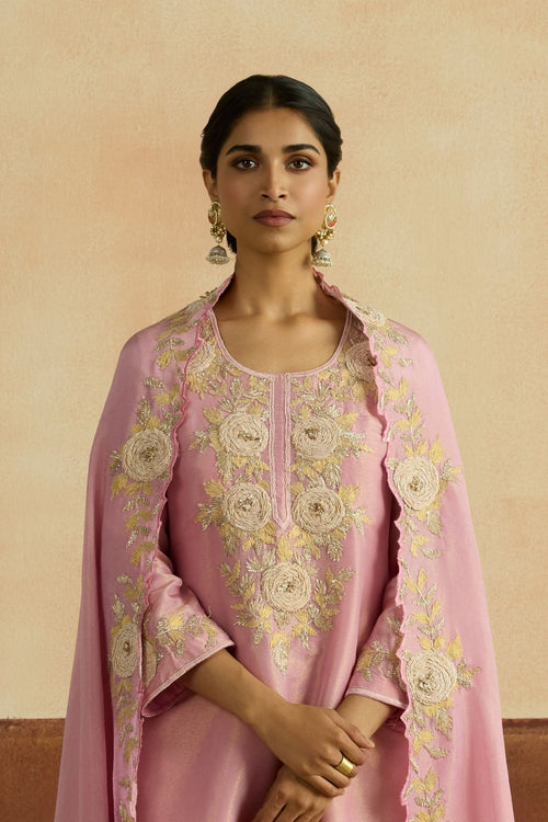 Manavi Embroidered Kurta Set (Unstitched)