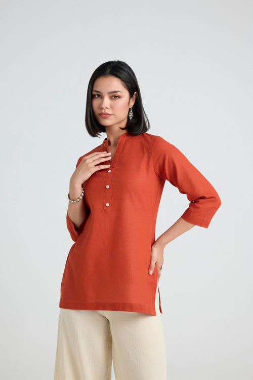 Aavya Linen Short Kurta