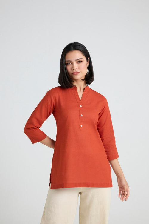 Aavya Linen Short Kurta