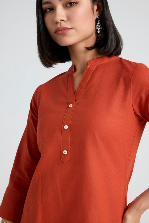 Aavya Linen Short Kurta