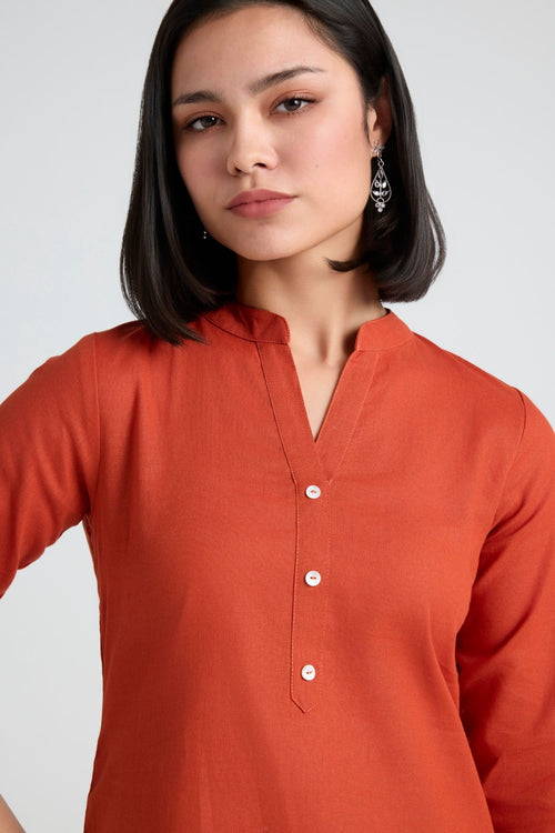 Aavya Linen Short Kurta