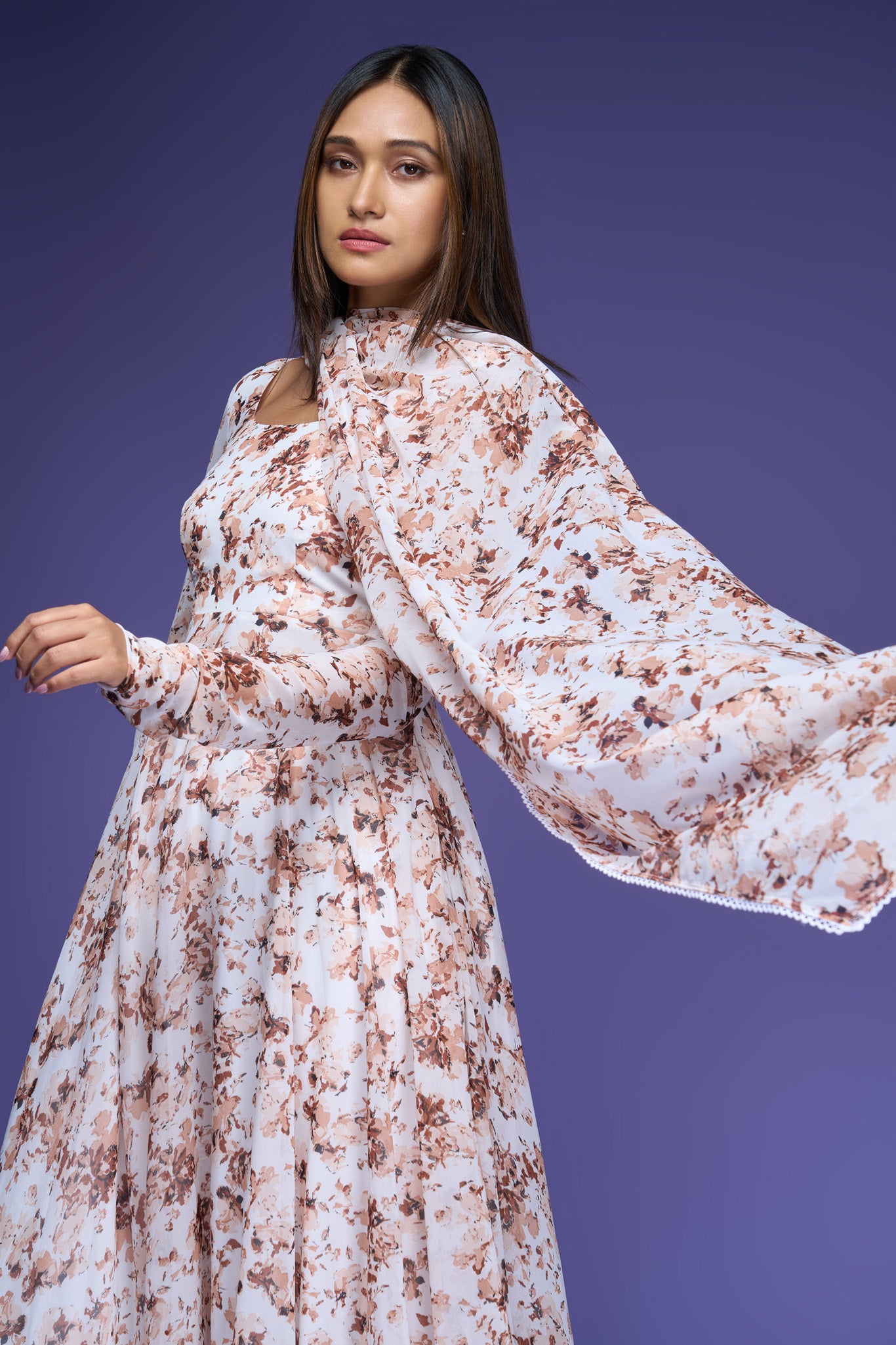 Fatima Georgette Anarkali Set - House of Ayuda