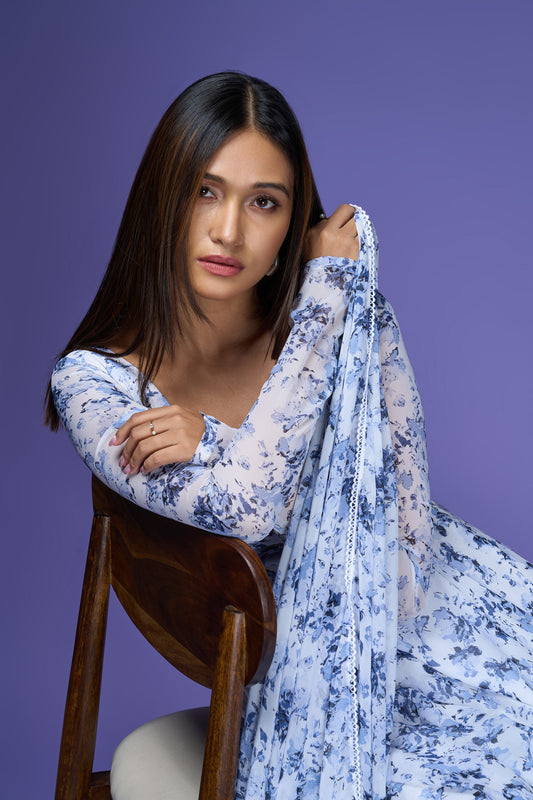 Maryam Georgette Anarkali Set - House of Ayuda